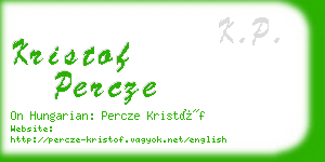 kristof percze business card